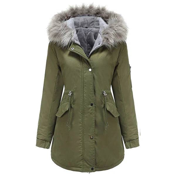Women's Green Military Parka Jacket