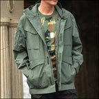 Men's Olive Green Tactical Hooded Parka