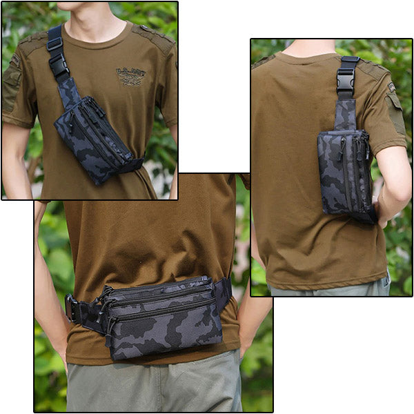 Dark Camo Multi-Pocket Fanny Pack