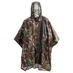 Waterproof Woodland Camo Hooded Rain Poncho