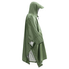 Unisex Olive Green Outdoor Rain Poncho with Hood
