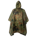 Waterproof Flecktarn Camouflage Hooded Poncho