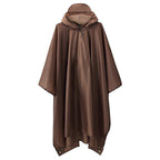 Brown Multi-Use Hooded Rain Poncho with Pocket
