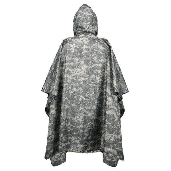 Waterproof Digital Camo Hooded Poncho