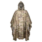 Tactical Multicam Hooded Rain Poncho