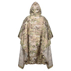 Tactical Multicam Hooded Rain Poncho
