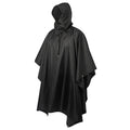 Black Military Poncho with Hood