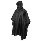 Black Military Poncho with Hood
