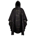 Tactical Waterproof Poncho in Black Camouflage
