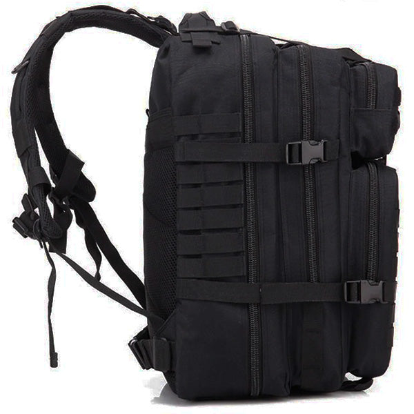 Black MOLLE Tactical Backpack with US Flag Patch