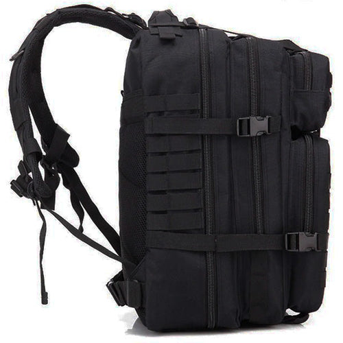 Black MOLLE Tactical Backpack with US Flag Patch