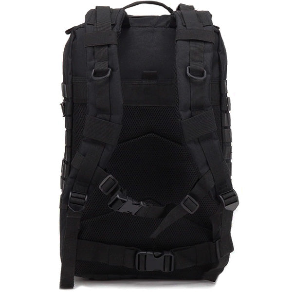 Black MOLLE Tactical Backpack with US Flag Patch