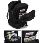 Black MOLLE Tactical Backpack with US Flag Patch