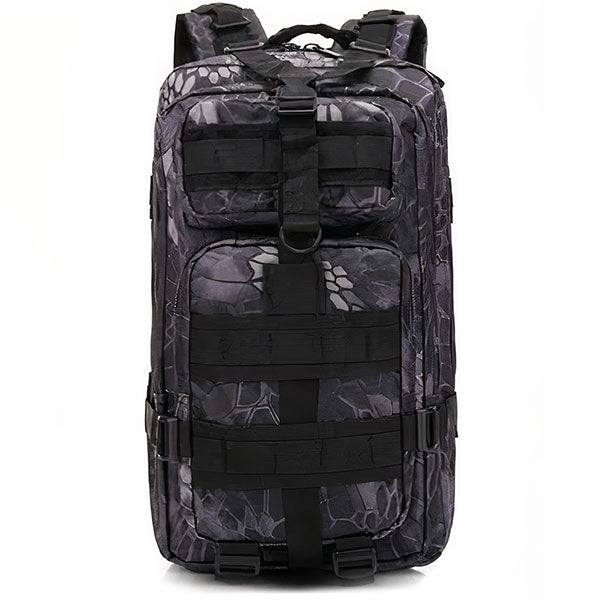 Black Digital Camo Tactical MOLLE Backpack
