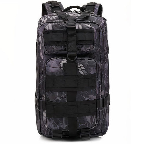Black Digital Camo Tactical MOLLE Backpack