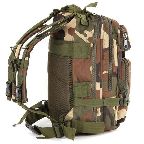 Tactical Woodland Camo Backpack with MOLLE