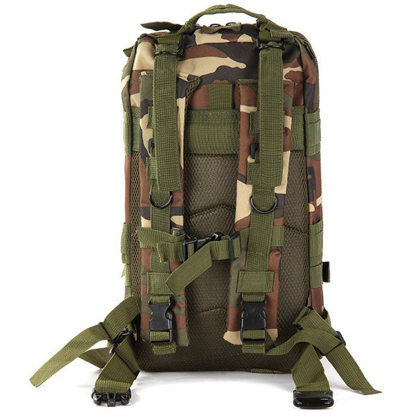 Tactical Woodland Camo Backpack with MOLLE