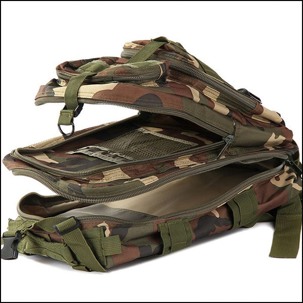Tactical Woodland Camo Backpack with MOLLE