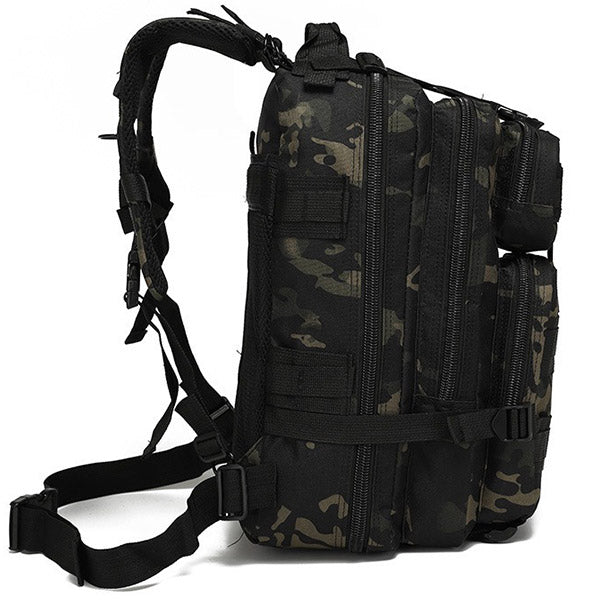 Compact Tactical Dark Camouflage Backpack