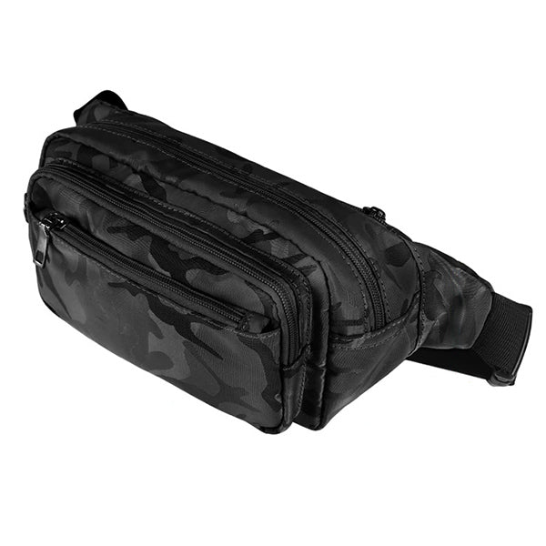 Black Camouflage Nylon Waist Bag