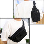 Black Camouflage Nylon Waist Bag