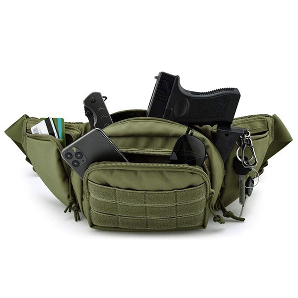 Tactical Olive Green Fanny Pack with MOLLE