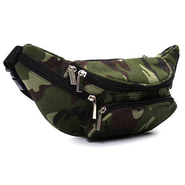 Green Camo Multi-Pocket Fanny Pack