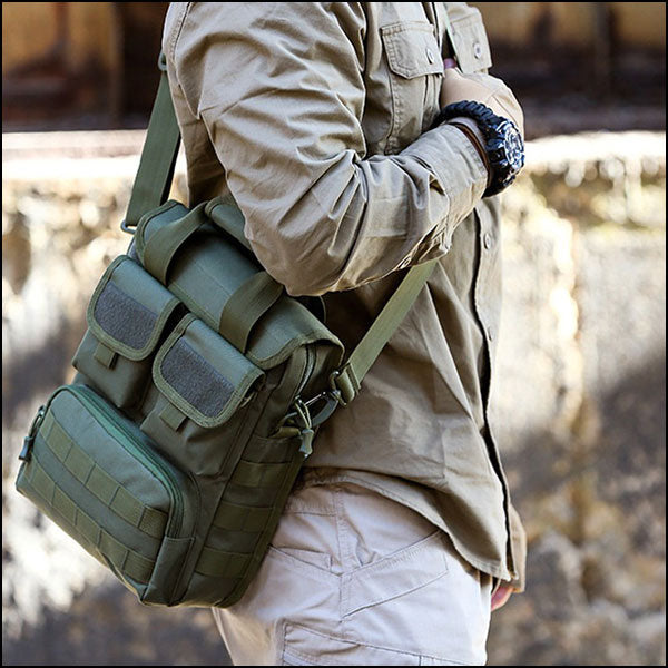 Tactical Olive Green Messenger Bag with MOLLE