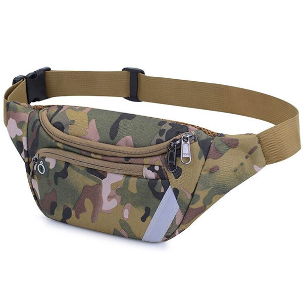 Camouflage Waist Bag with Reflective Strip