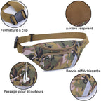 Camouflage Waist Bag with Reflective Strip