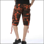 Men's Orange Camouflage Cargo Shorts