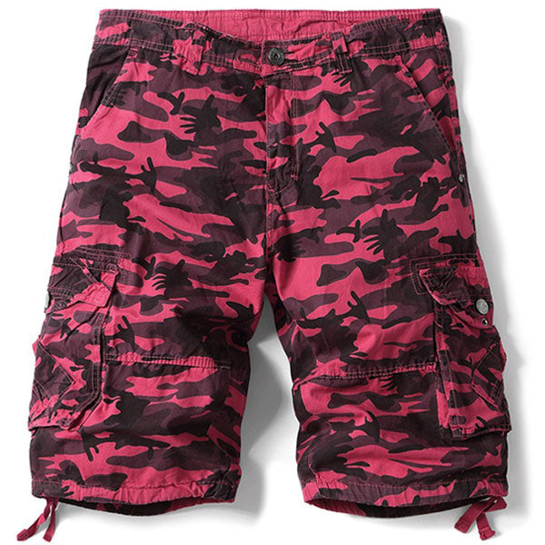 Red Camo Military Shorts