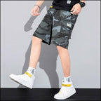 Men's Blue-Grey Camouflage Cargo Shorts