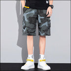Men's Blue-Grey Camouflage Cargo Shorts