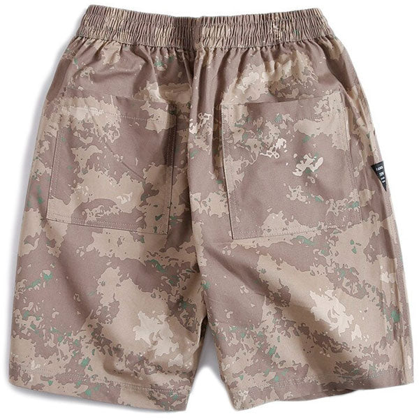 Men's Desert Camo Casual Shorts with Elastic Waist
