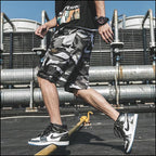 Men's Grey Camo Streetwear Cargo Shorts