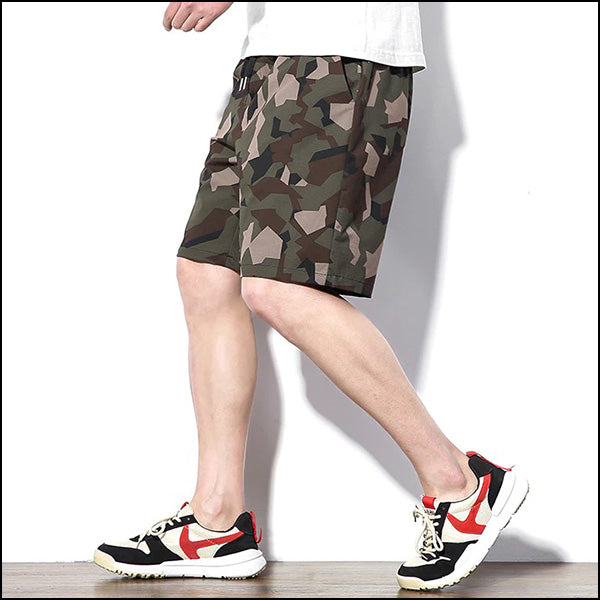 Men's Geometric Camo Drawstring Shorts