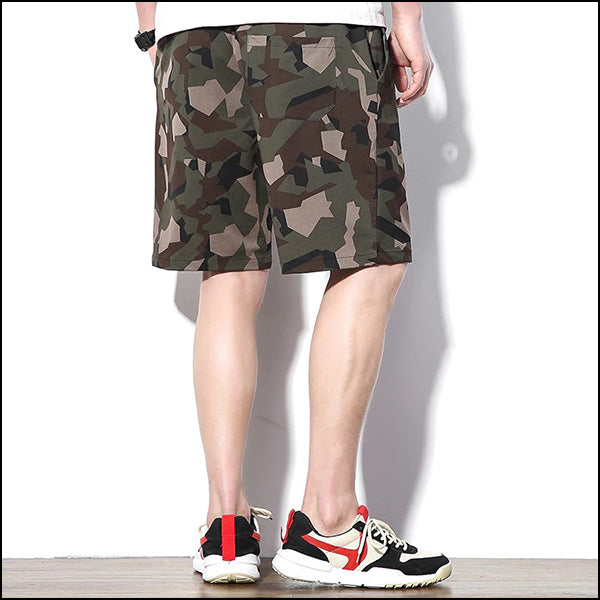 Men's Geometric Camo Drawstring Shorts