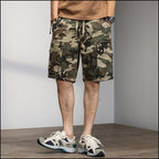 Men's Woodland Camo Cargo Shorts with Drawstring