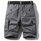 Men's Dark Grey Cargo Shorts with Belt