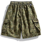 Men's Green Camouflage Drawstring Cargo Shorts