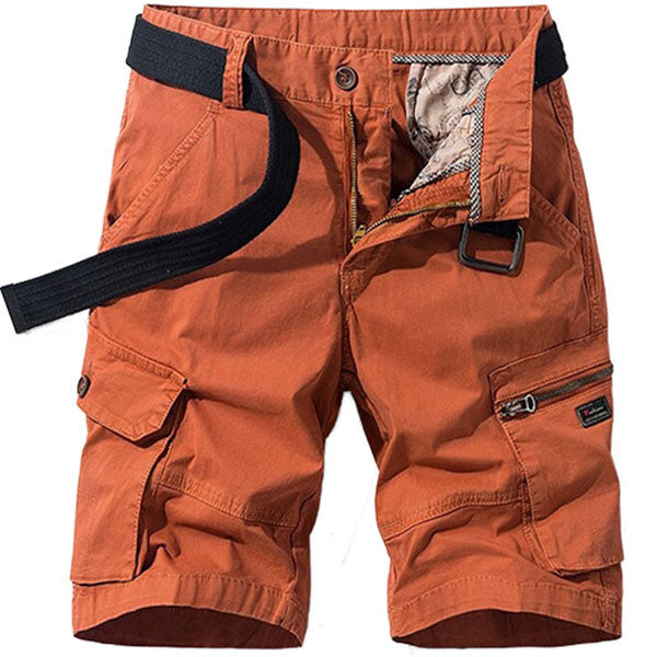 Men's Orange Cargo Shorts