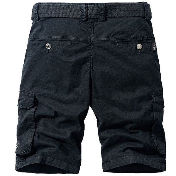 Men's Black Cargo Shorts with Web Belt