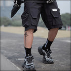 Black Loose Fit Multi-Pocket Cargo Shorts