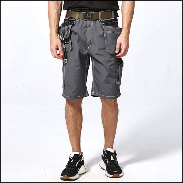 Men's Charcoal Work Shorts with Tool Pockets