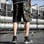 Men's Camouflage Cargo Shorts with Drawstring Waist