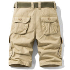 Men's Khaki Utility Cargo Shorts with Web Belt