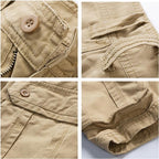 Men's Khaki Utility Cargo Shorts with Web Belt