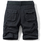 Men's Dark Blue Cotton Multi-Pocket Cargo Shorts