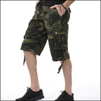 Men's Dark Camo Cargo Shorts with Pockets
